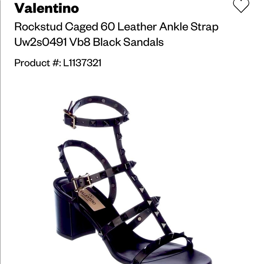 Valentino rockstud caged sandal size 37